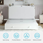 Lit escamotable Mixoy avec méridienne, matelas et plateforme de rangement