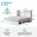 Lit escamotable Mixoy avec méridienne, matelas et plateforme de rangement