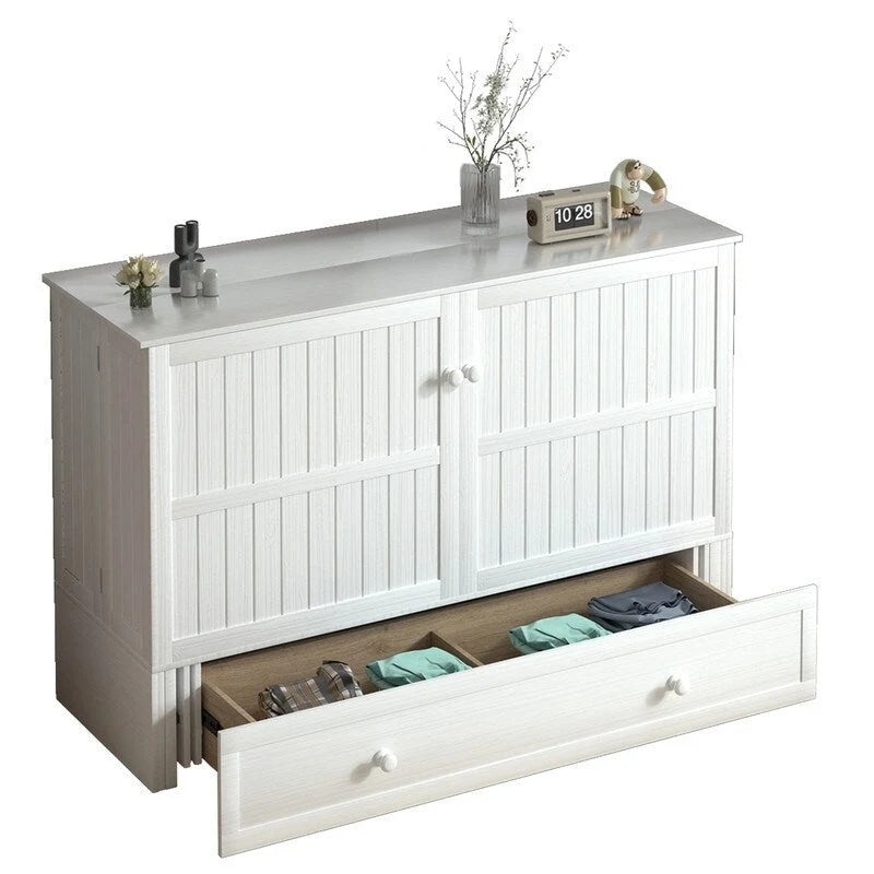 Lit escamotable Mixoy avec méridienne, matelas et plateforme de rangement