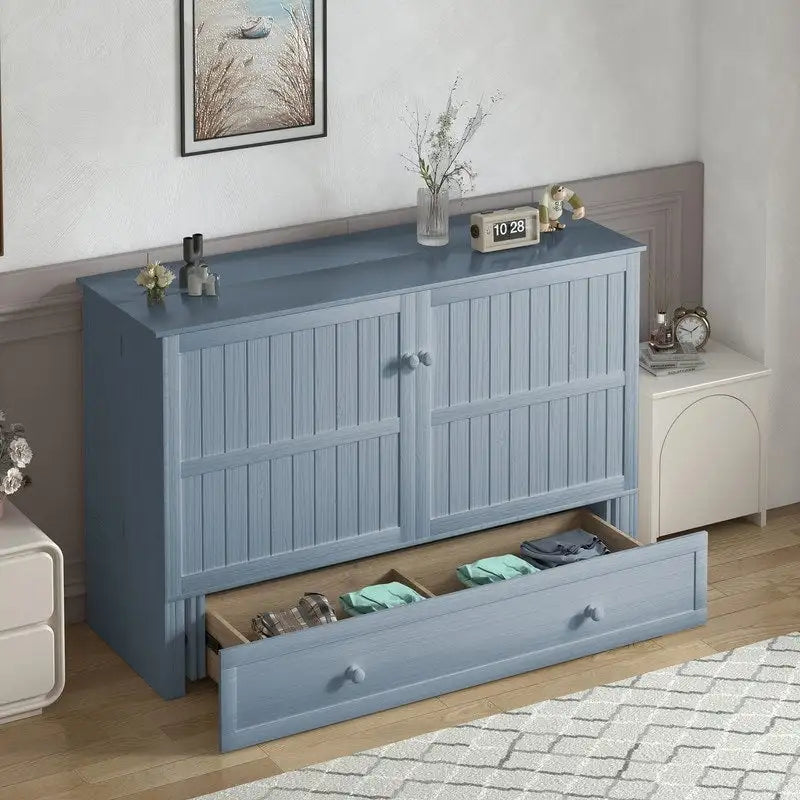 Lit escamotable Mixoy avec méridienne, matelas et plateforme de rangement