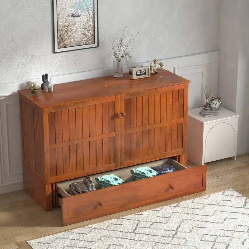 Lit escamotable Mixoy avec méridienne, matelas et plateforme de rangement