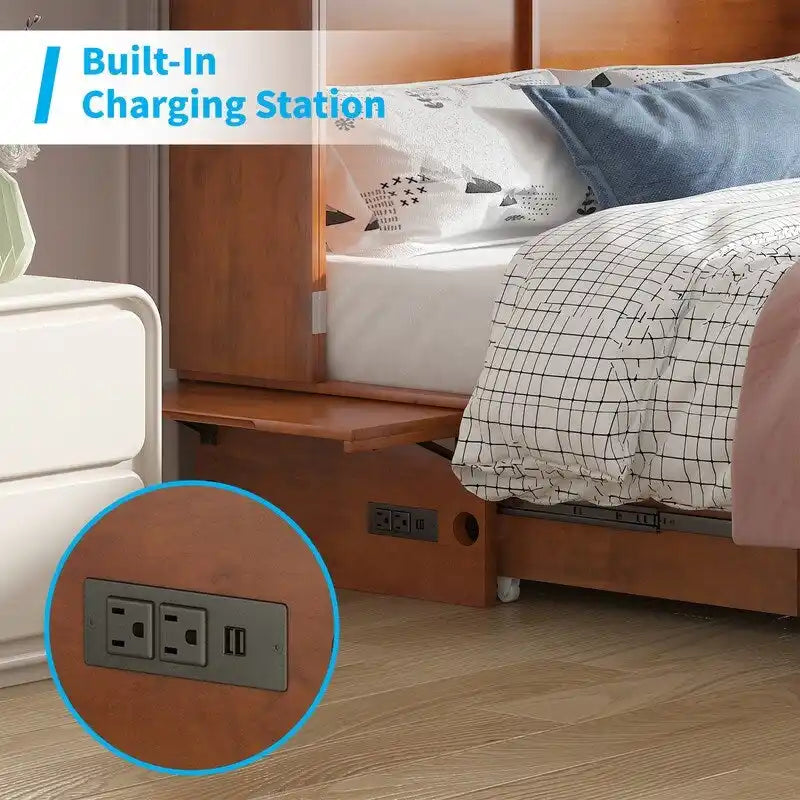 Lit escamotable Mixoy avec méridienne, matelas et plateforme de rangement