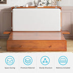 Lit escamotable Mixoy avec méridienne, matelas et plateforme de rangement