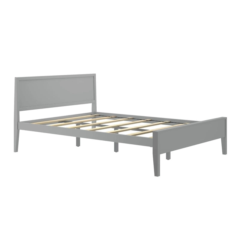 Lit Queen Size à panneaux et poutres avec tête de lit à panneaux