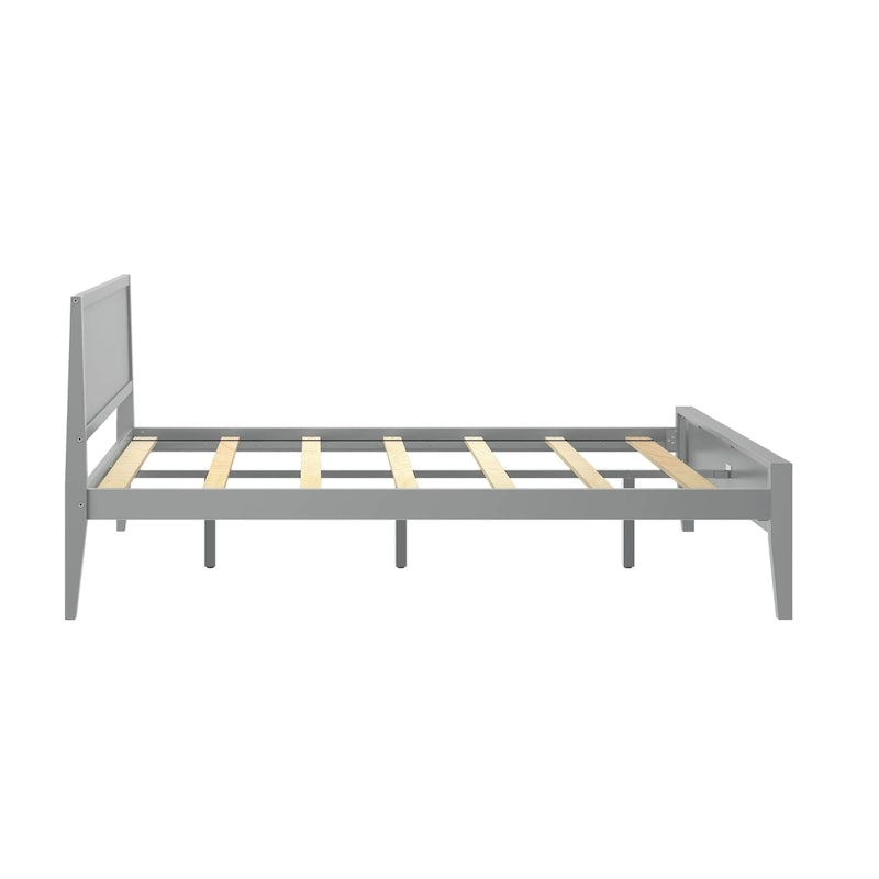 Lit Queen Size à panneaux et poutres avec tête de lit à panneaux