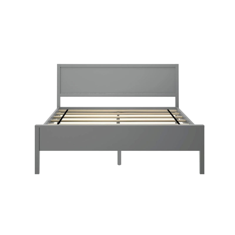Lit Queen Size à panneaux et poutres avec tête de lit à panneaux