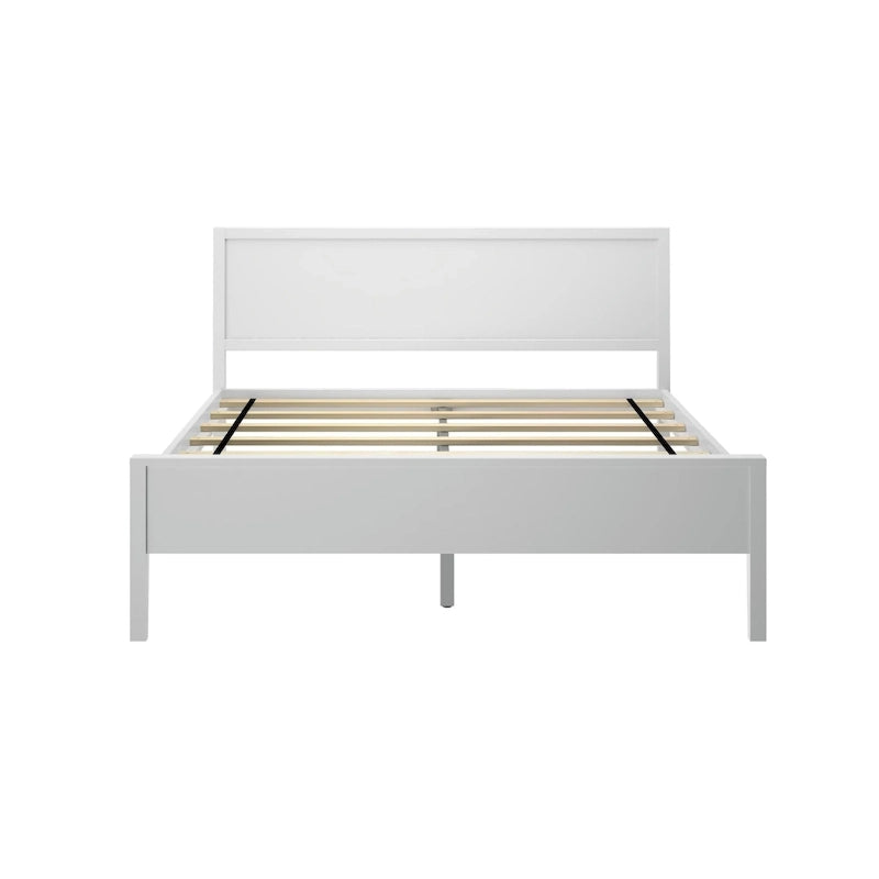 Lit Queen Size à panneaux et poutres avec tête de lit à panneaux