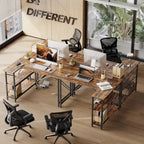 Petit bureau d'angle en forme de L avec étagères de rangement
