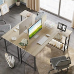 Petit bureau d'angle en forme de L avec étagères de rangement