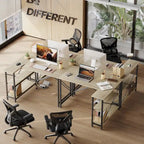 Petit bureau d'angle en forme de L avec étagères de rangement