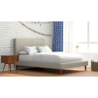 Lit plateforme rembourré Alpine Britney gris clair