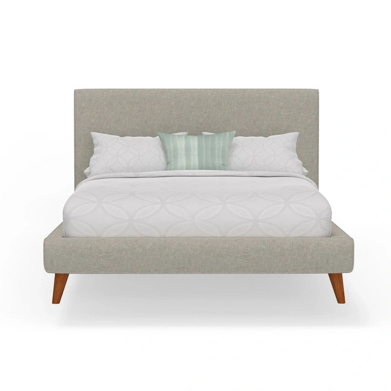 Lit plateforme rembourré Alpine Britney gris clair