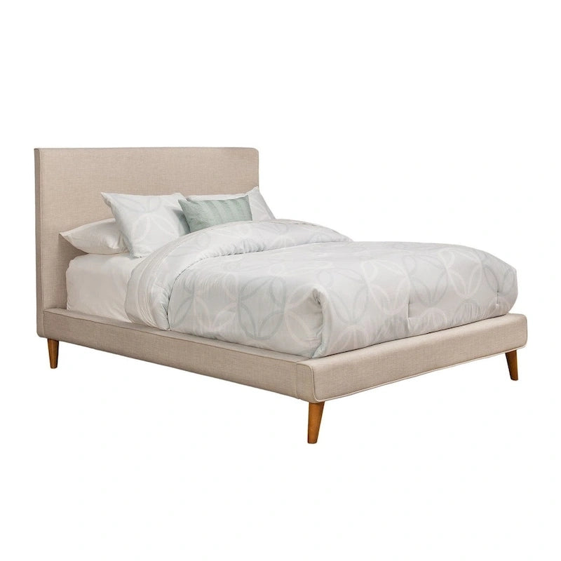 Lit plateforme rembourré Alpine Britney gris clair