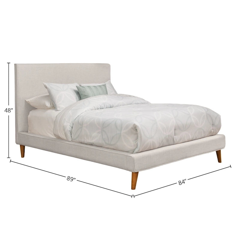 Lit plateforme rembourré Alpine Britney gris clair
