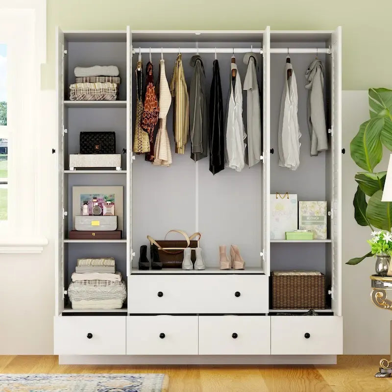 Armoire-penderie 59W Grande armoire autoportante blanche
