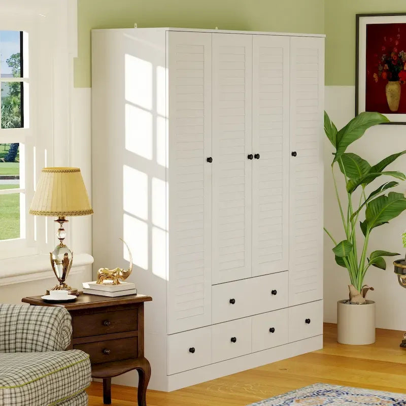 Armoire-penderie 59W Grande armoire autoportante blanche