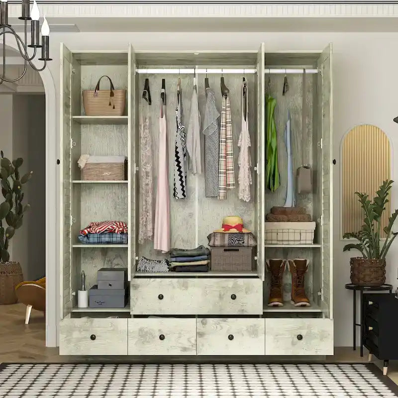 Armoire-penderie 59W Grande armoire autoportante blanche