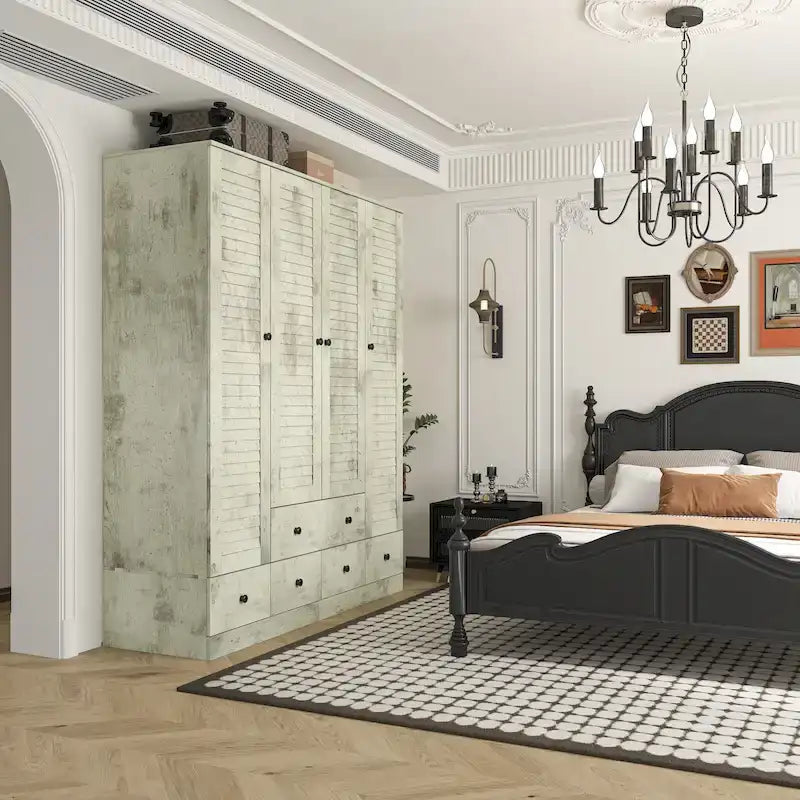 Armoire-penderie 59W Grande armoire autoportante blanche