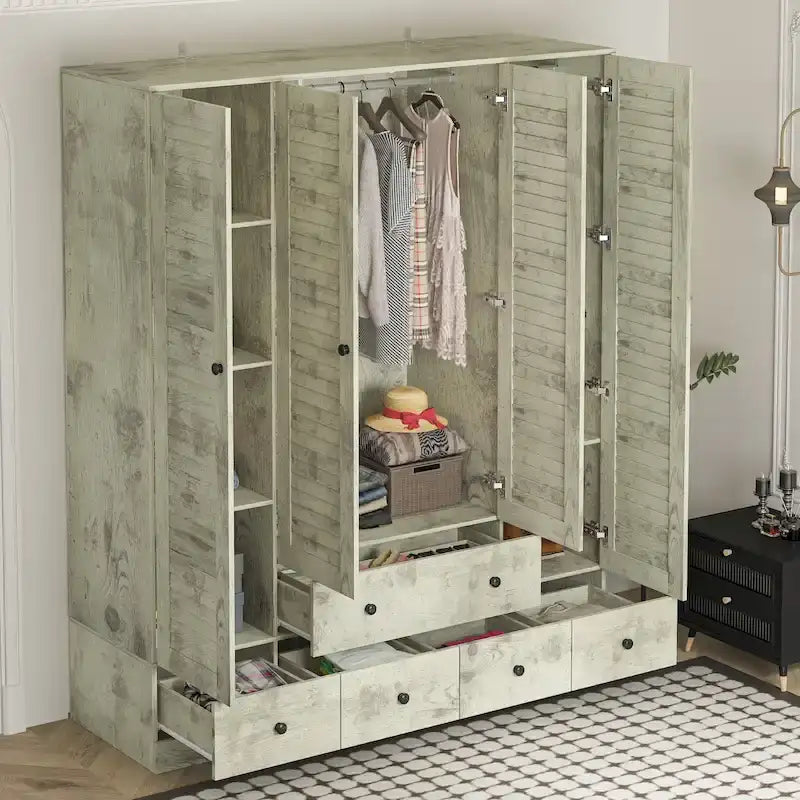 Armoire-penderie 59W Grande armoire autoportante blanche