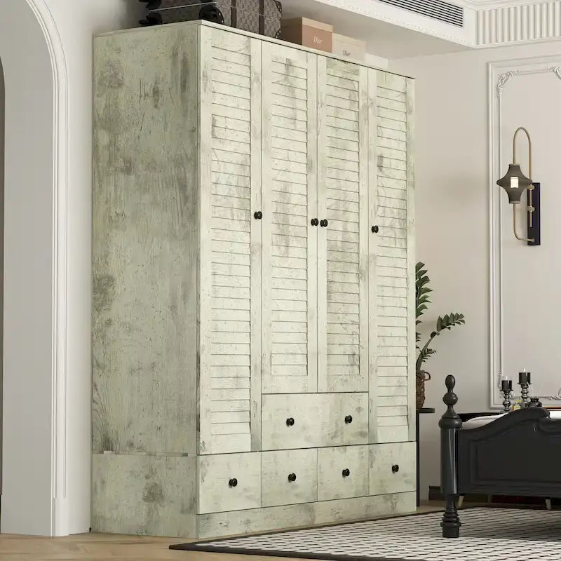 Armoire-penderie 59W Grande armoire autoportante blanche