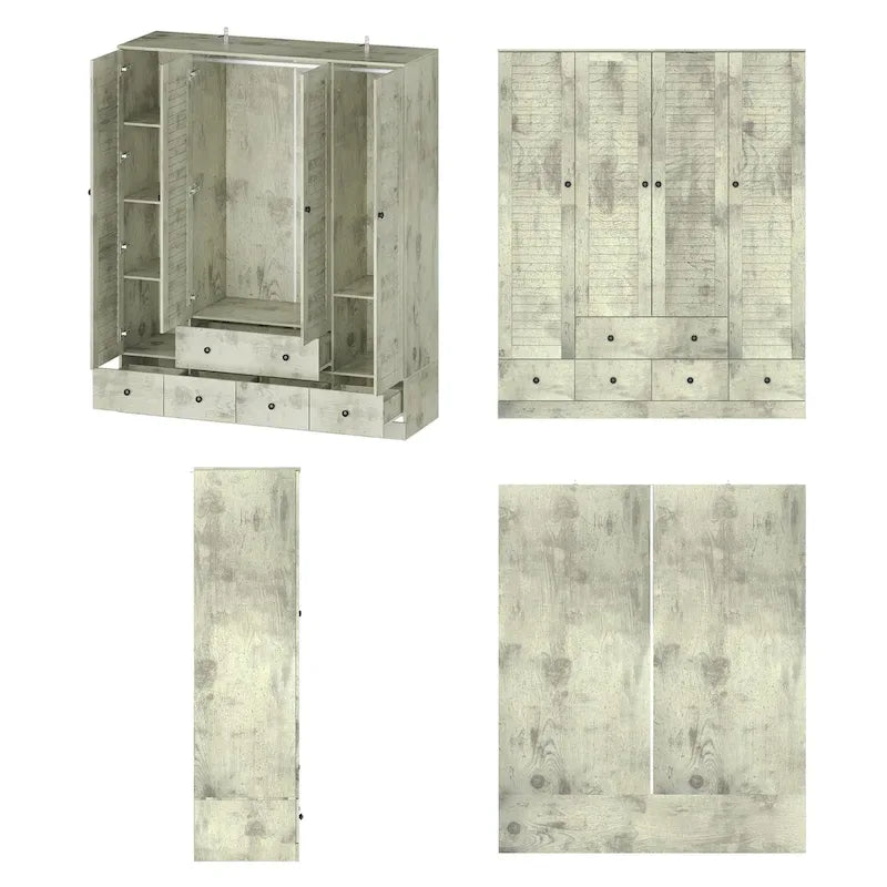 Armoire-penderie 59W Grande armoire autoportante blanche