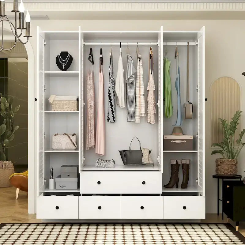 Armoire-penderie 59W Grande armoire autoportante blanche