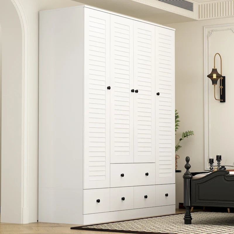 Armoire-penderie 59W Grande armoire autoportante blanche