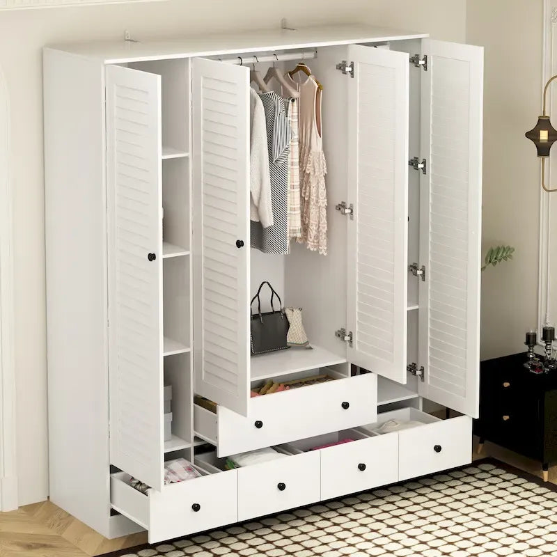 Armoire-penderie 59W Grande armoire autoportante blanche