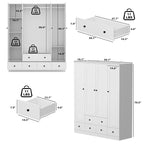 Armoire-penderie 59W Grande armoire autoportante blanche