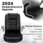 Fauteuil de bureau BOSSIN pour personnes de grande taille, ergonomique, à dossier haut, réglable en hauteur, en cuir, avec accoudoirs rembourrés et relevables.