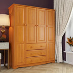 Armoire familiale 4 portes Palace Imports 100% bois massif avec poignées en métal ou en bois