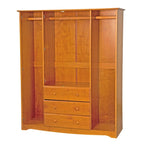 Armoire familiale 4 portes Palace Imports 100% bois massif avec poignées en métal ou en bois