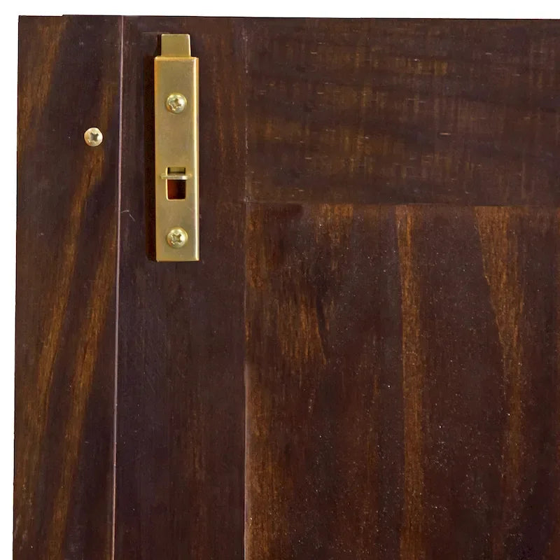 Armoire familiale 4 portes Palace Imports 100% bois massif avec poignées en métal ou en bois