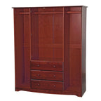 Armoire familiale 4 portes Palace Imports 100% bois massif avec poignées en métal ou en bois
