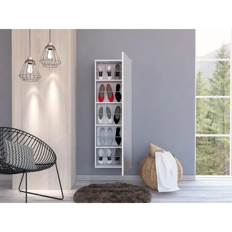 Étagère à chaussures murale Leto avec miroir - Non disponible