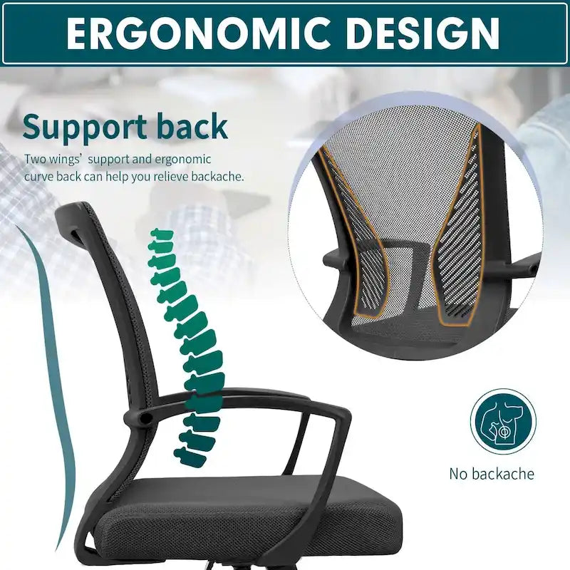 Chaise de bureau Homall, chaise ergonomique en maille avec soutien lombaire