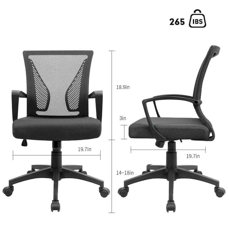Chaise de bureau Homall, chaise ergonomique en maille avec soutien lombaire