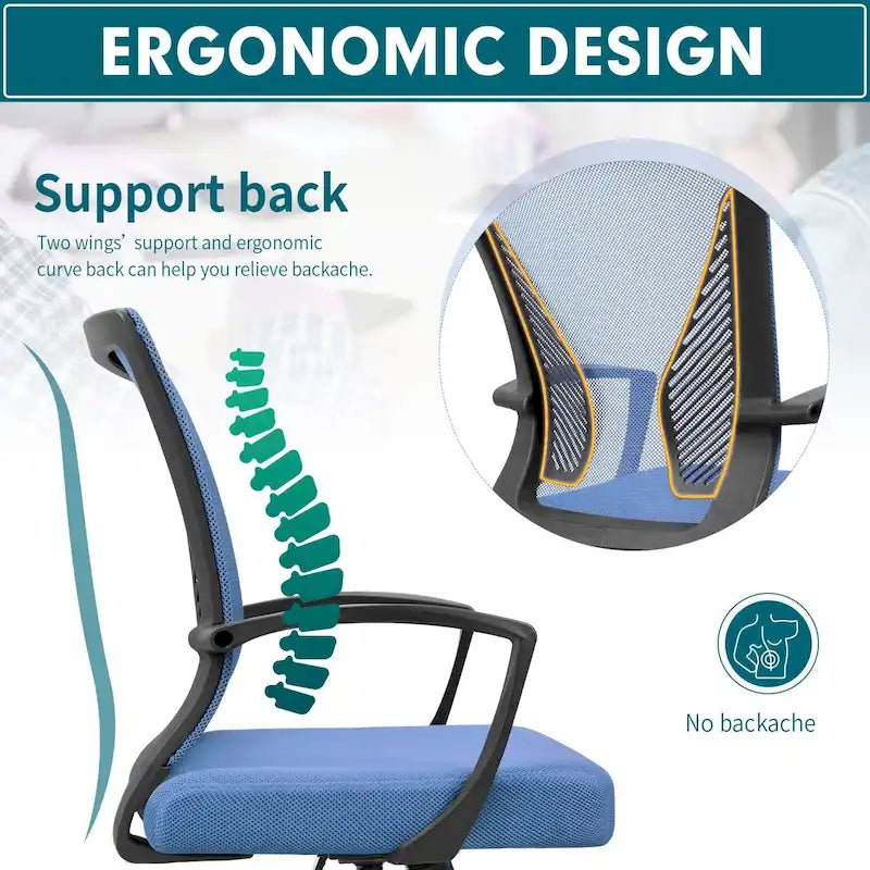 Chaise de bureau Homall, chaise ergonomique en maille avec soutien lombaire
