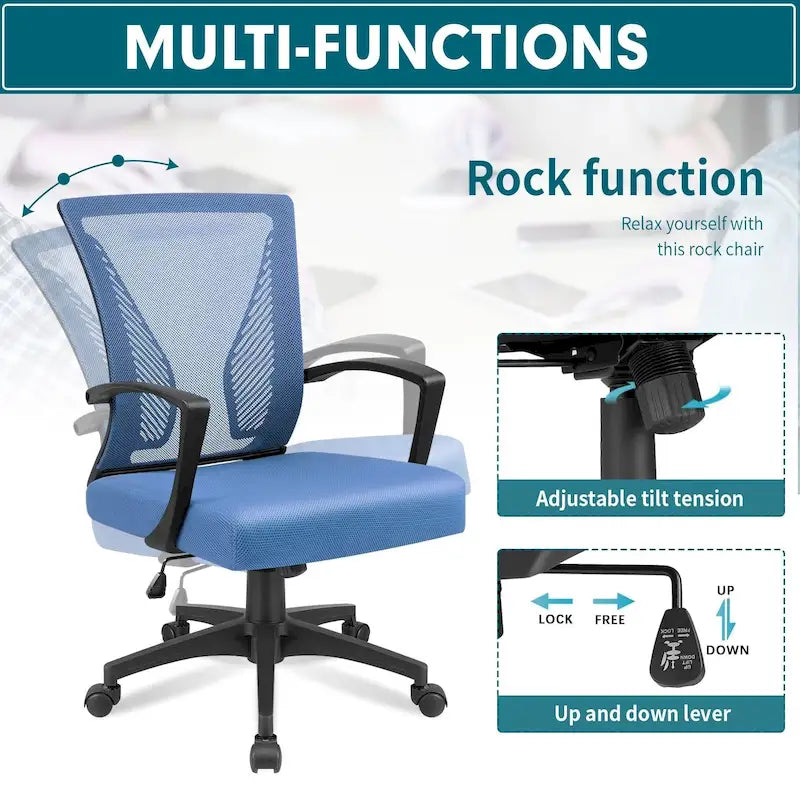 Chaise de bureau Homall, chaise ergonomique en maille avec soutien lombaire