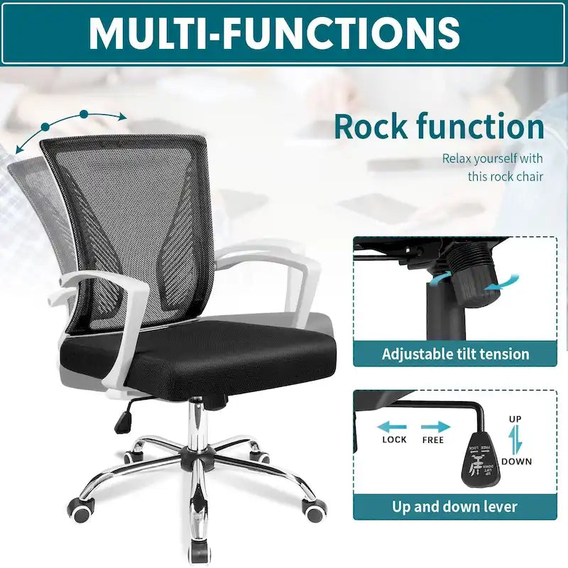Chaise de bureau Homall, chaise ergonomique en maille avec soutien lombaire