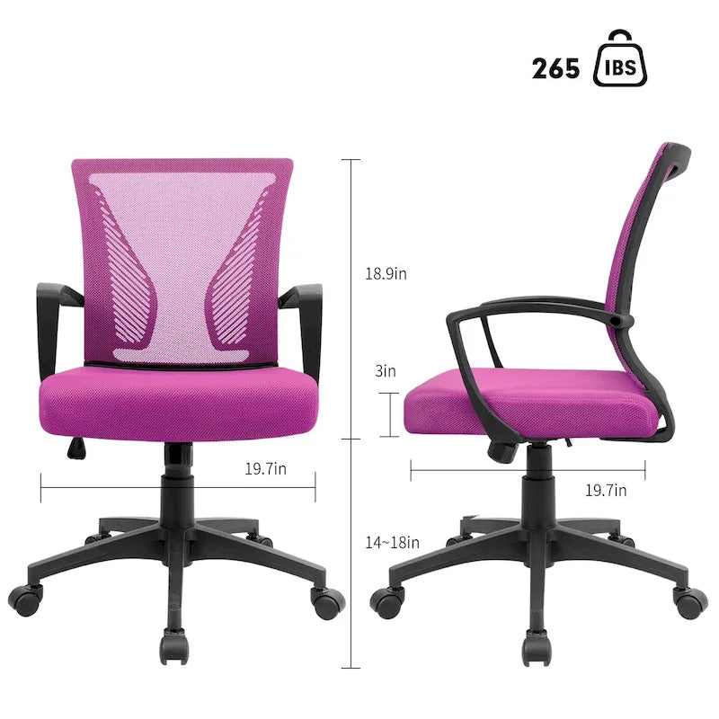 Chaise de bureau Homall, chaise ergonomique en maille avec soutien lombaire