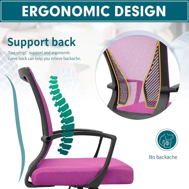 Chaise de bureau Homall, chaise ergonomique en maille avec soutien lombaire