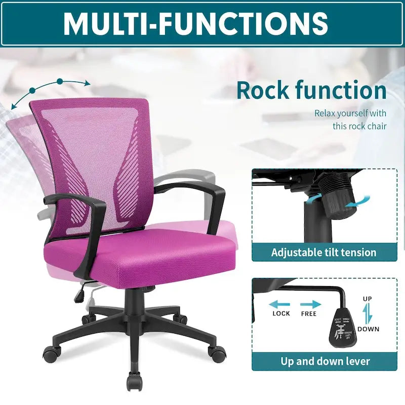 Chaise de bureau Homall, chaise ergonomique en maille avec soutien lombaire