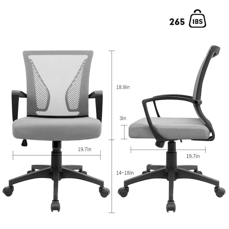 Chaise de bureau Homall, chaise ergonomique en maille avec soutien lombaire