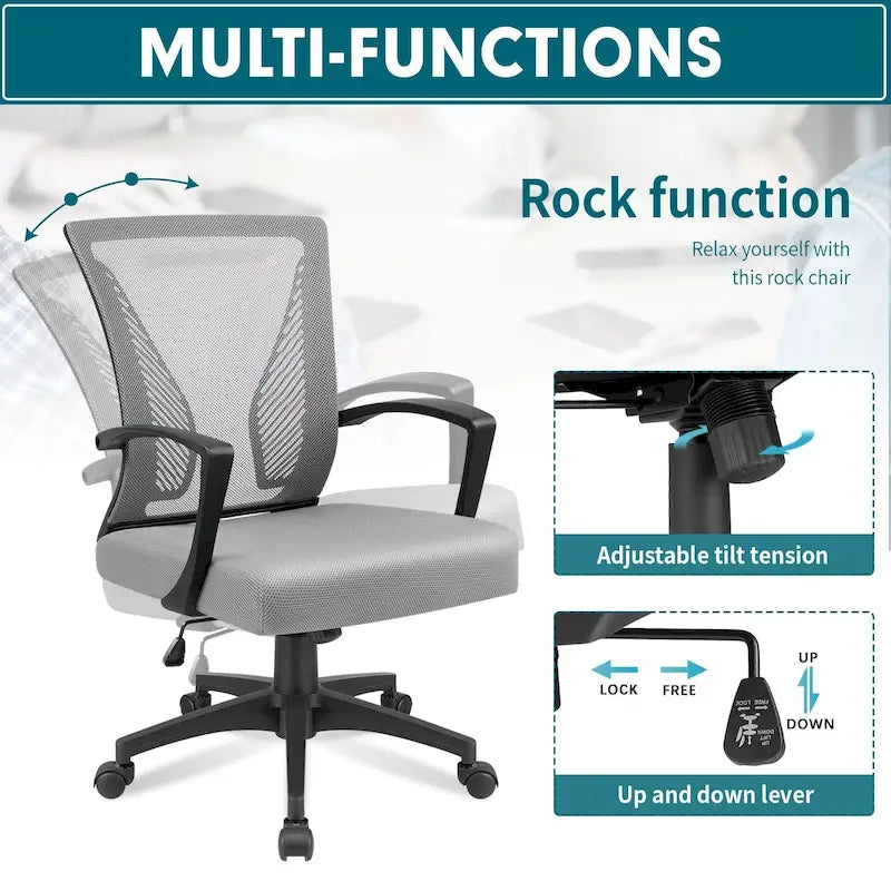 Chaise de bureau Homall, chaise ergonomique en maille avec soutien lombaire