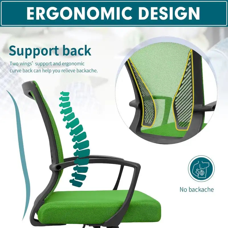 Chaise de bureau Homall, chaise ergonomique en maille avec soutien lombaire