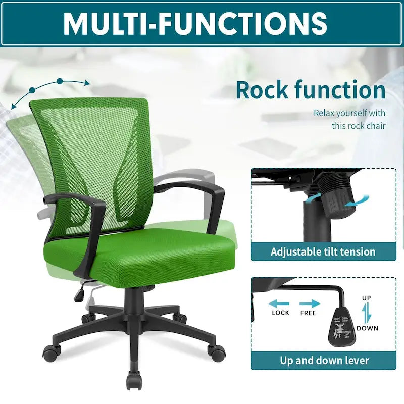 Chaise de bureau Homall, chaise ergonomique en maille avec soutien lombaire