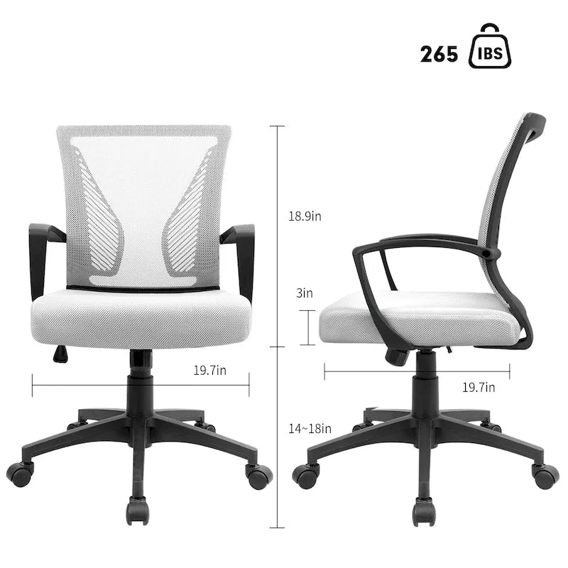 Chaise de bureau Homall, chaise ergonomique en maille avec soutien lombaire