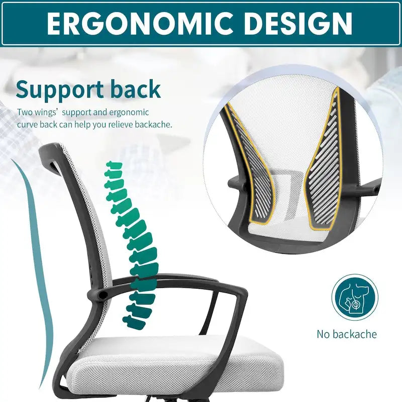 Chaise de bureau Homall, chaise ergonomique en maille avec soutien lombaire
