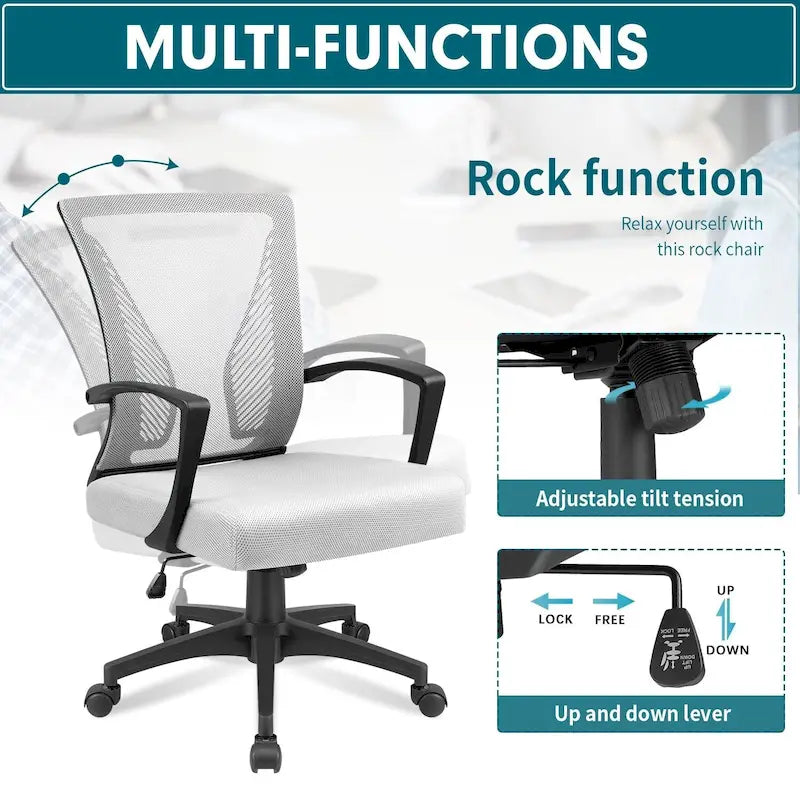 Chaise de bureau Homall, chaise ergonomique en maille avec soutien lombaire